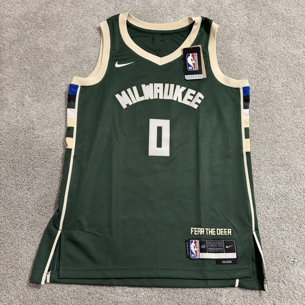 Nike Damian Lilliard Milwaukee Bucks Jersey Mens Sz S 40 Green Swingman Icon NBA